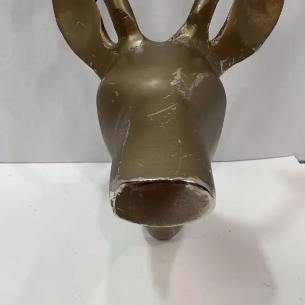 Metal Wall Mount Deer Head Bronze Finish 11 inches Stag Gazelle Figurine Statue
